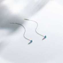 画像をギャラリービューアに読み込む, PT900 blue topaz chain pierced earrings ブルートパーズ チェーンピアス