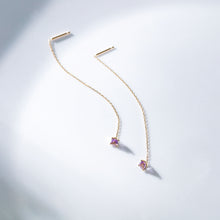 画像をギャラリービューアに読み込む, K10YG pink amethyst chain pierced earrings ピンクアメシスト チェーンピアス