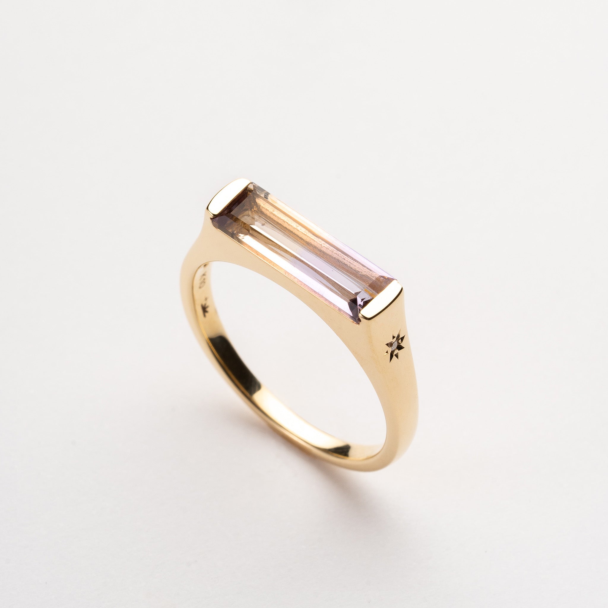K10YG ametrine & diamond ring アメトリン & ダイヤモンド リング