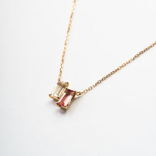 画像をギャラリービューアに読み込む, K10YG white quartz & pink tourmaline necklace ホワイトクォーツ & ピンクトルマリン ネックレス