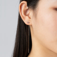 画像をギャラリービューアに読み込む, K10YG pink amethyst chain pierced earrings ピンクアメシスト チェーンピアス