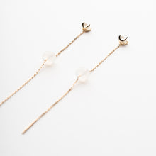 画像をギャラリービューアに読み込む, K10YG white topaz chain pierced earrings ホワイトトパーズ チェーンピアス