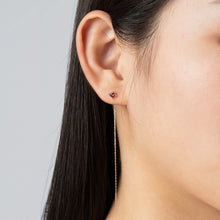 画像をギャラリービューアに読み込む, K10YG pink tourmaline chain pierced earrings ピンクトルマリン チェーンピアス