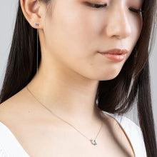 画像をギャラリービューアに読み込む, PT900 white quartz & blue topaz necklace ホワイトクォーツ & ブルートパーズ ネックレス