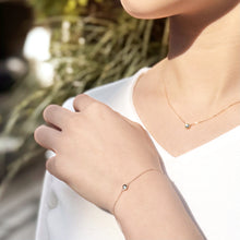 画像をギャラリービューアに読み込む, K10YG blue topaz chain bracelet ブルートパーズ チェーン ブレスレット