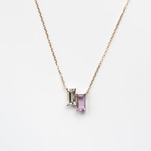 画像をギャラリービューアに読み込む, K10YG white quartz & pink amethyst necklace ホワイトクォーツ & ピンクアメシストネックレス