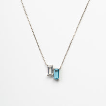 画像をギャラリービューアに読み込む, PT900 white quartz & blue topaz necklace ホワイトクォーツ & ブルートパーズ ネックレス