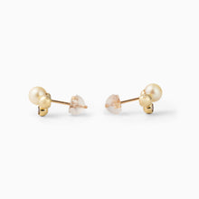 画像をギャラリービューアに読み込む, K10YG AKOYA pearl & diamond pierced earrings アコヤパール & ダイヤモンド ピアス