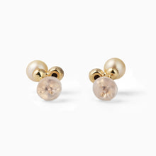 画像をギャラリービューアに読み込む, K10YG AKOYA pearl & diamond pierced earrings アコヤパール & ダイヤモンド ピアス