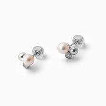 画像をギャラリービューアに読み込む, PT900 AKOYA pearl & diamond pierced earrings アコヤパール & ダイヤモンド ピアス