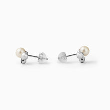画像をギャラリービューアに読み込む, PT900 AKOYA pearl & diamond pierced earrings アコヤパール & ダイヤモンド ピアス