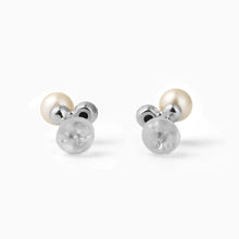 画像をギャラリービューアに読み込む, PT900 AKOYA pearl & diamond pierced earrings アコヤパール & ダイヤモンド ピアス