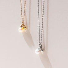 画像をギャラリービューアに読み込む, K10YG AKOYA pearl & diamond necklace アコヤパール & ダイヤモンド ネックレス