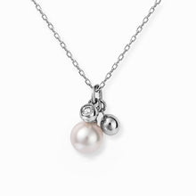 画像をギャラリービューアに読み込む, PT900 AKOYA pearl & diamond necklace アコヤパール & ダイヤモンド ネックレス