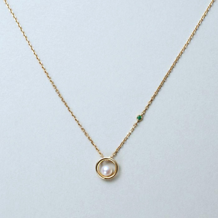 K10YG AKOYA pearl & emerald necklace イエローゴールド アコヤパール & エメラルド ネックレス –  resol-jewelry