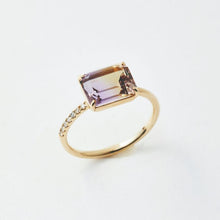 画像をギャラリービューアに読み込む, K10YG ametrine & diamond ring イエローゴールド アメトリン & ダイヤモンド リング