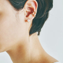 画像をギャラリービューアに読み込む, K18YG AKOYA pearl & long chain pierced earrings イエローゴールド アコヤパール & ロングチェーン ピアス イヤリング