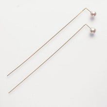 画像をギャラリービューアに読み込む, K18YG AKOYA pearl & long chain pierced earrings イエローゴールド アコヤパール & ロングチェーン ピアス イヤリング