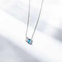 画像をギャラリービューアに読み込む, PT900 white quartz &amp; blue topaz necklace ホワイトクォーツ ＆ ブルートパーズ ネックレス
