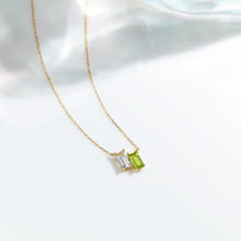 画像をギャラリービューアに読み込む, K10YG white quartz &amp; peridot necklace ホワイトクォーツ ＆ ペリドット ネックレス
