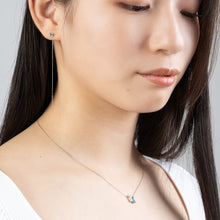 画像をギャラリービューアに読み込む, PT900 white quartz &amp; blue topaz necklace ホワイトクォーツ ＆ ブルートパーズ ネックレス
