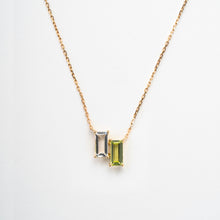 画像をギャラリービューアに読み込む, K10YG white quartz &amp; peridot necklace ホワイトクォーツ ＆ ペリドット ネックレス
