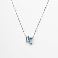 画像をギャラリービューアに読み込む, PT900 white quartz &amp; blue topaz necklace ホワイトクォーツ ＆ ブルートパーズ ネックレス
