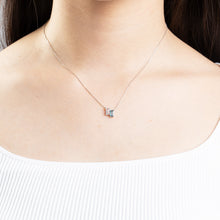 画像をギャラリービューアに読み込む, PT900 white quartz &amp; blue topaz necklace ホワイトクォーツ ＆ ブルートパーズ ネックレス
