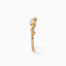 画像をギャラリービューアに読み込む, K10YG AKOYA pearl &amp; diamond ring アコヤパール &amp; ダイヤモンド リング
