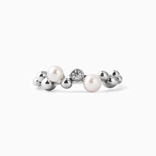 画像をギャラリービューアに読み込む, PT900 AKOYA pearl &amp; diamond ring アコヤパール &amp; ダイヤモンド リング
