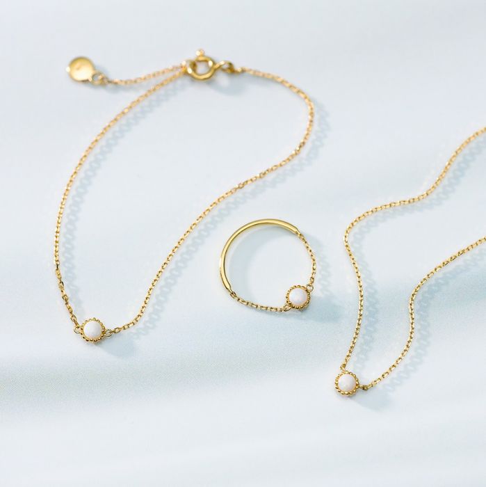 milky opal ring ミルキーオパール リング – resol-jewelry 