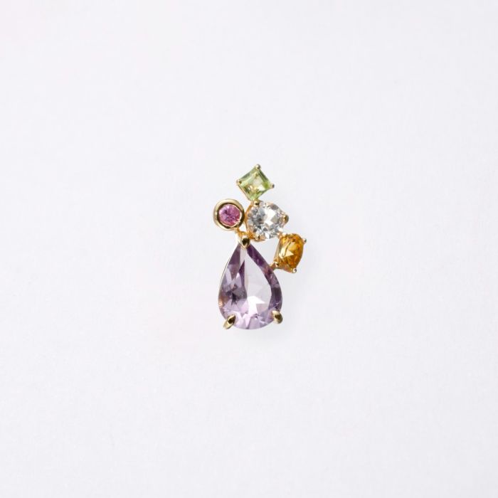 purple bouquet single pierced earring パープルブーケ シングル ピアス イヤリング
