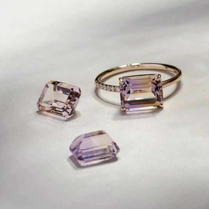 K10YG ametrine & diamond ring イエローゴールド アメトリン & ダイヤモンド リング